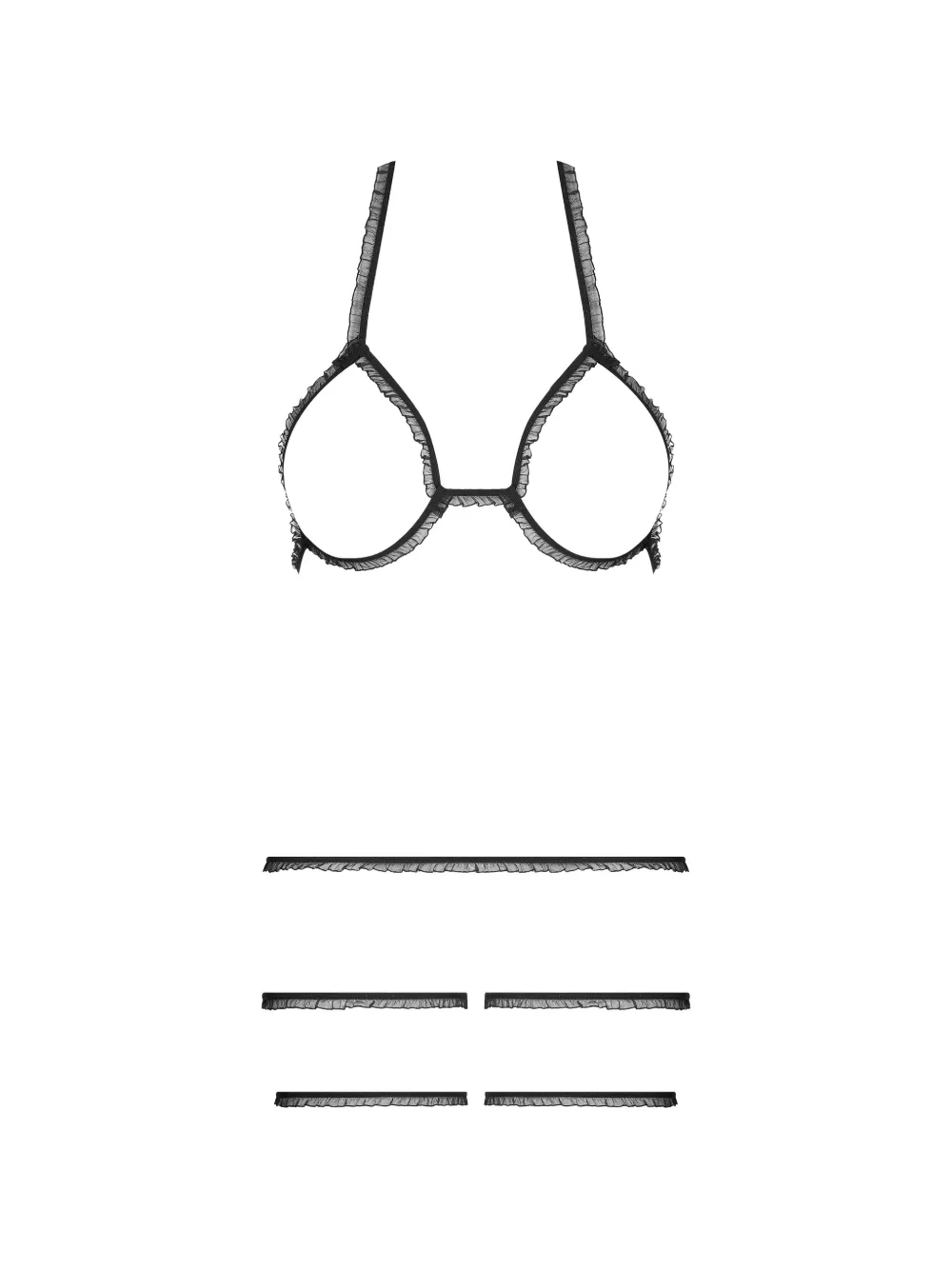 Maison Close Trompe L’œil lingerie set - Schwarz