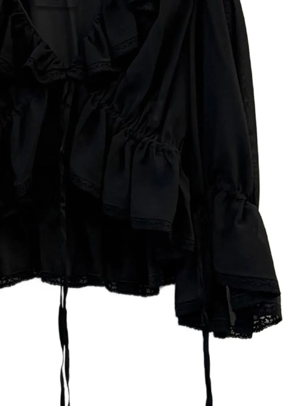  Chloé Ruffled-detail Tie-fastening Top - Black 