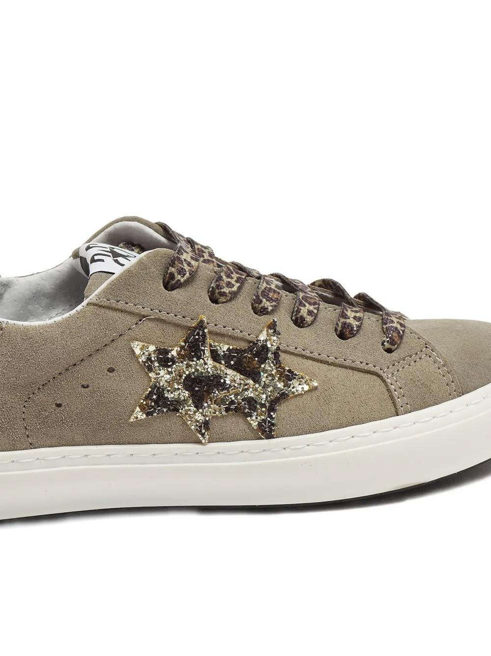 2 Star Kids Sneakers met ster applicatie Beige