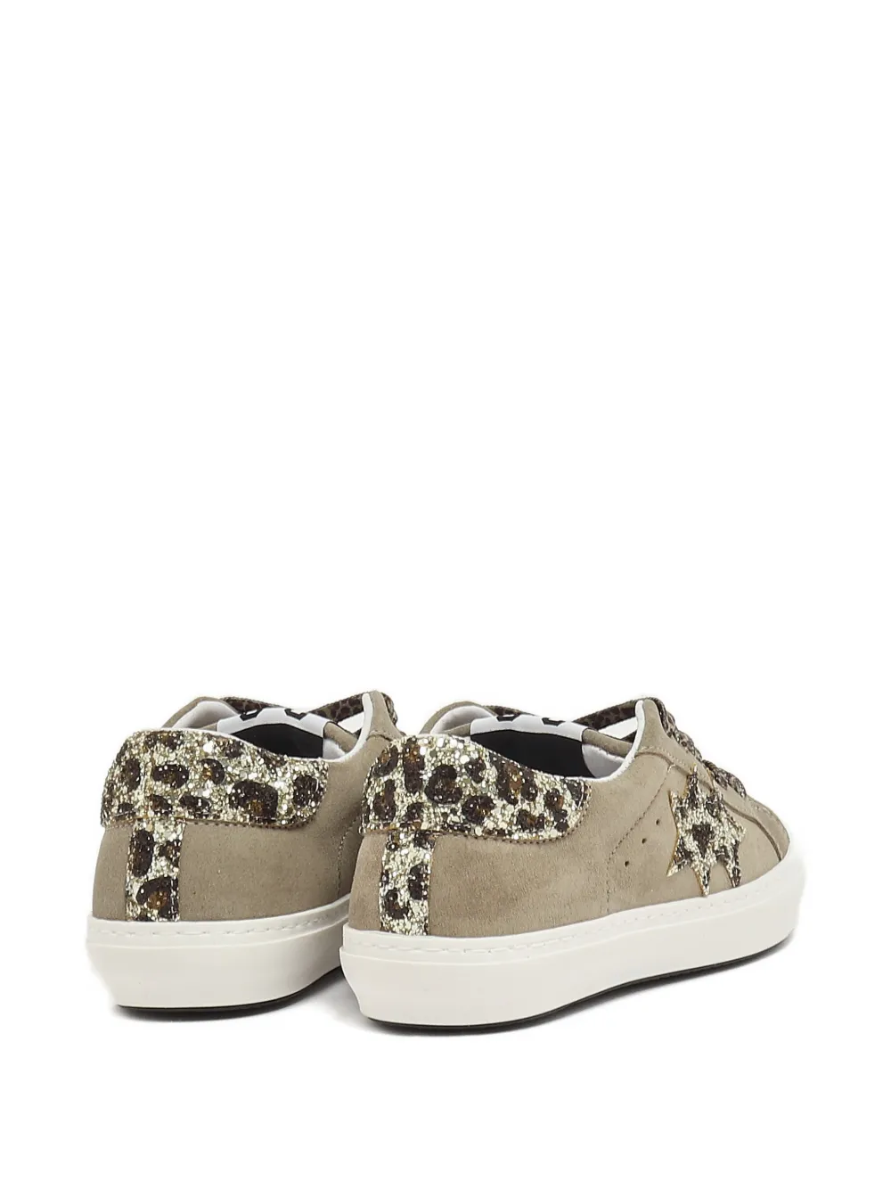 2 Star Kids Sneakers met ster applicatie Beige