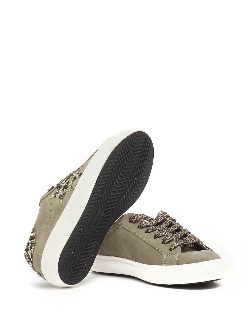 2 Star Kids Sneakers met ster applicatie Beige