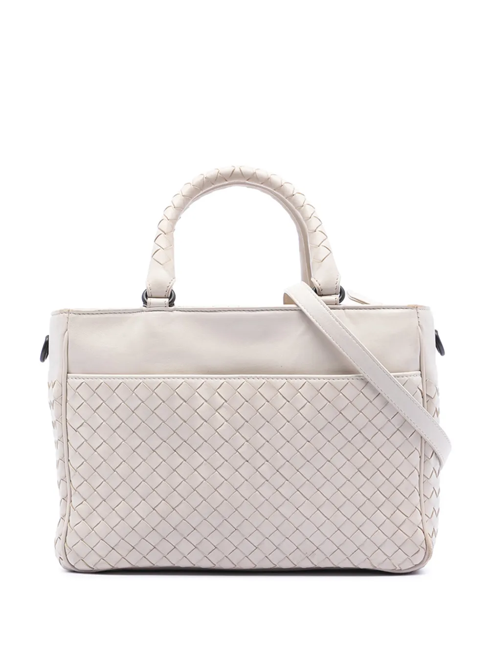 Bottega Veneta Pre-Owned 2012-2025 Nappa Intrecciato satchel - Bianco