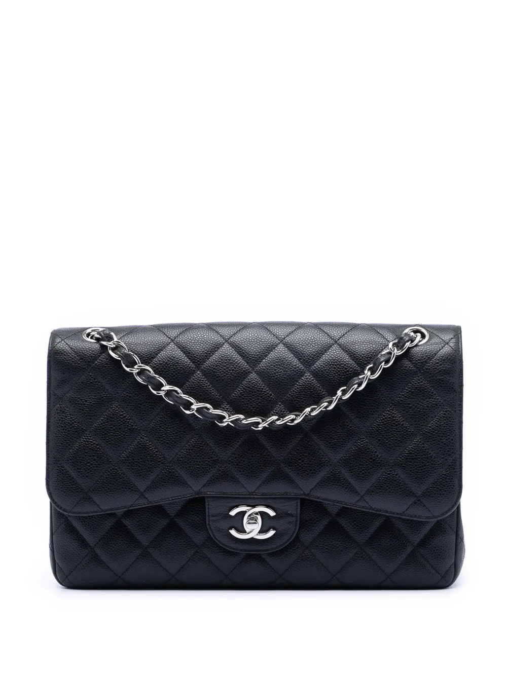 CHANEL Pre-Owned 2013-2014 Jumbo Classic Caviar Double Flap shoulder bag - Nero