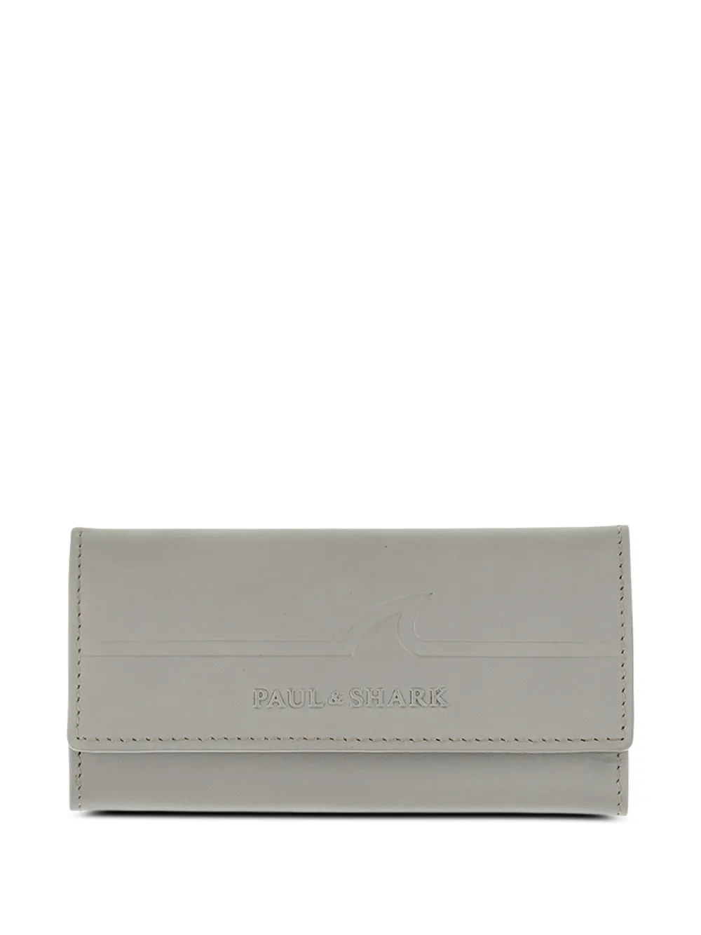 Paul & Shark fin-embossed leather keychain - Grigio
