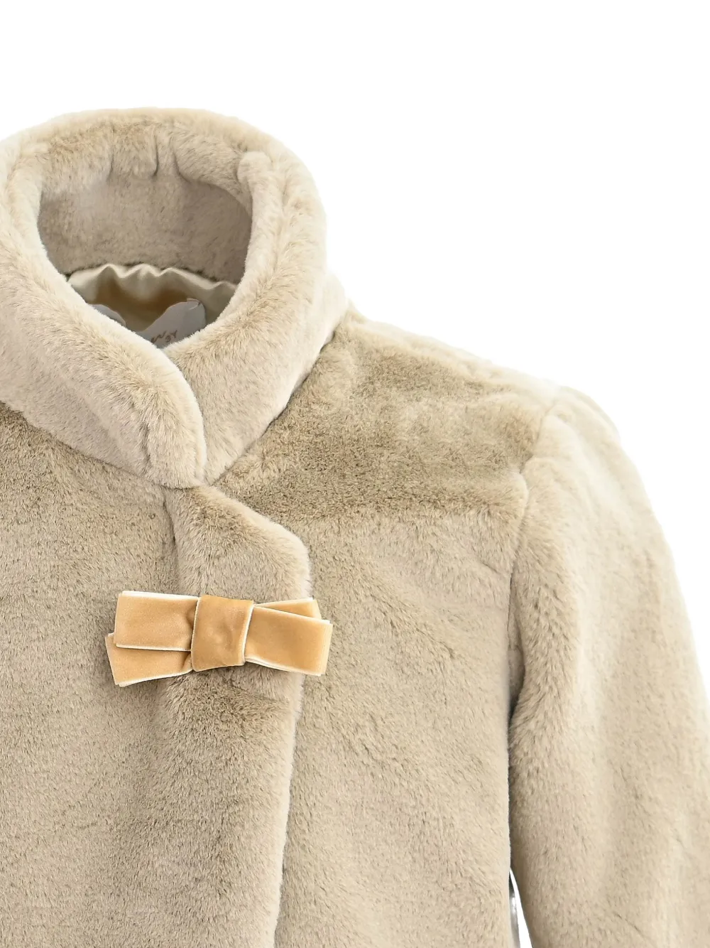  Tulleen Plush Asymmetrical Coat - Neutrals 