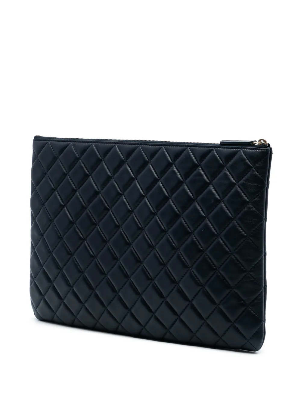  Chanel Pre-owned Bolso De Mano O Case Grande Con Diseño Acolchado De Piel De Borrego 2014-2015 - Azul 