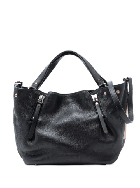 Burberry Pre-Owned 2000-2017 Small Leather and House Check Canvas Maidstone satchel