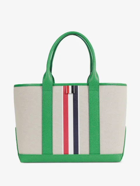 Thom Browne RWB stripe pepper cotton canvas small Tool tote bag