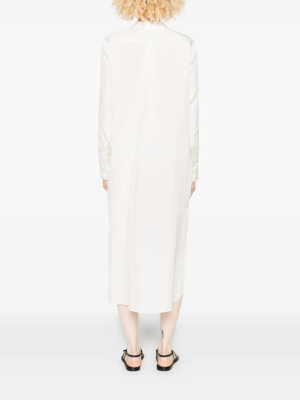 P.A.R.O.S.H. Saxon midi-jurk met knopen Beige