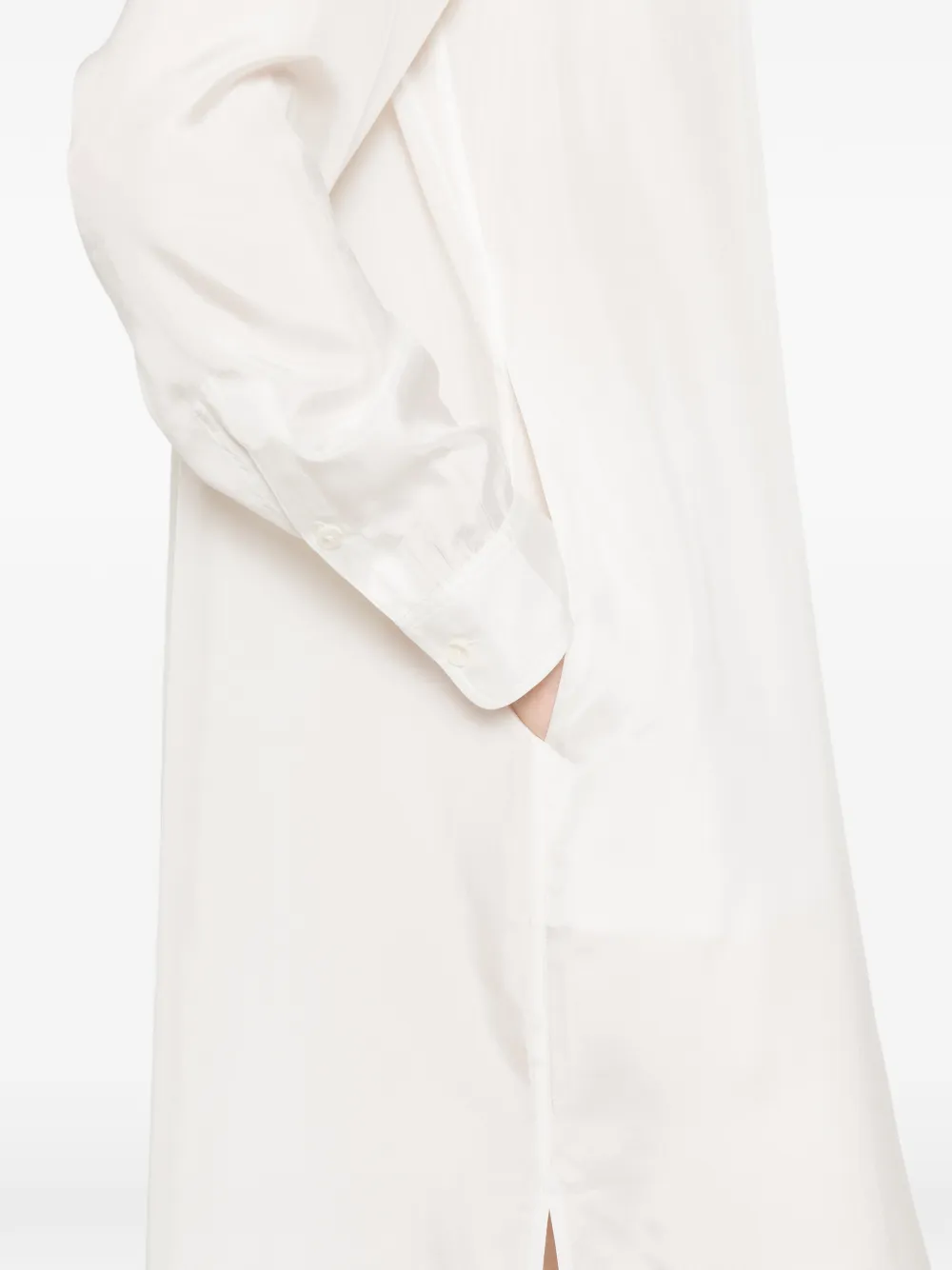 P.A.R.O.S.H. Saxon midi-jurk met knopen Beige