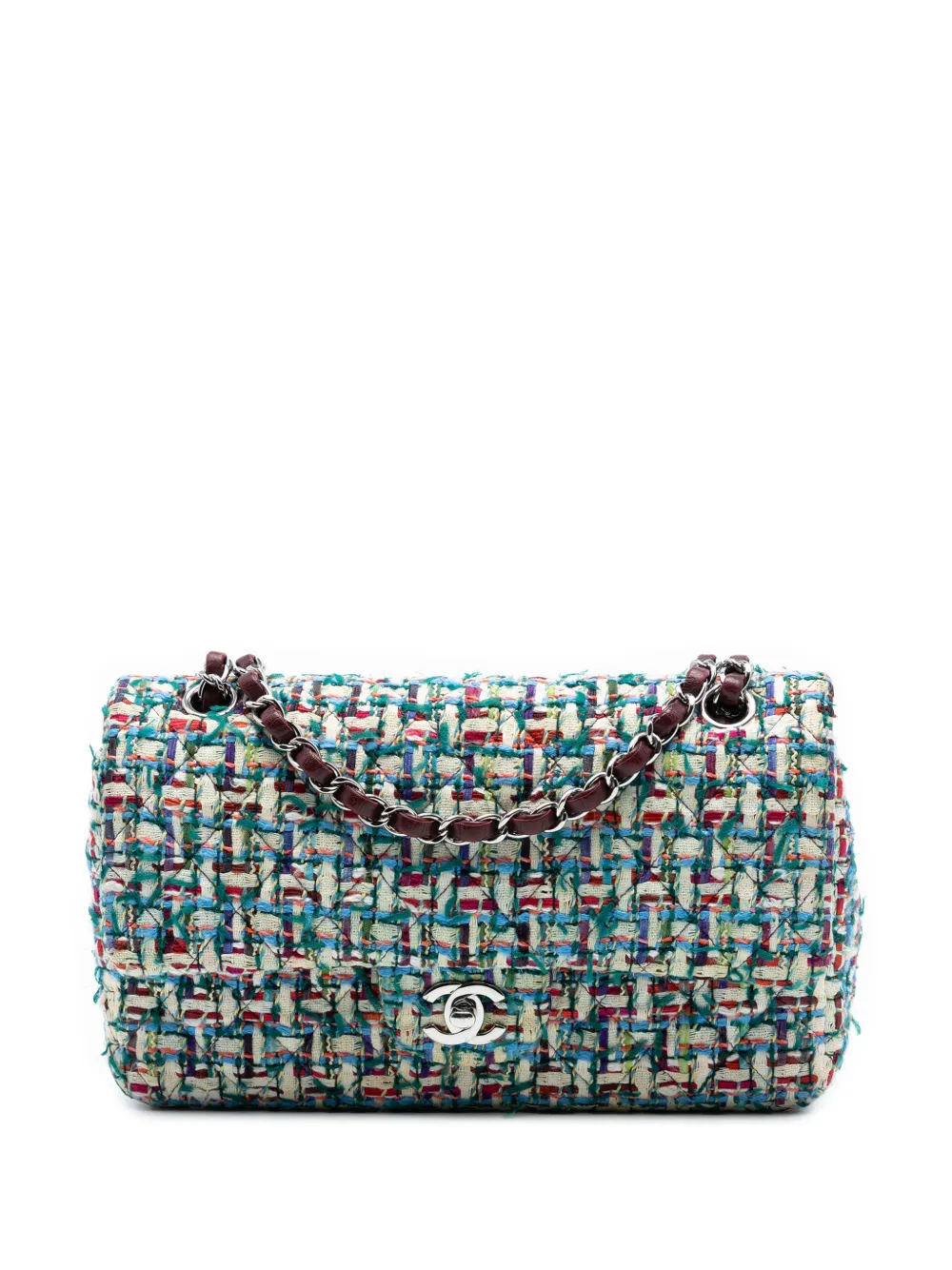 CHANEL Pre-Owned 2015-2016 Medium Classic Tweed Double Flap shoulder bag - Rosso