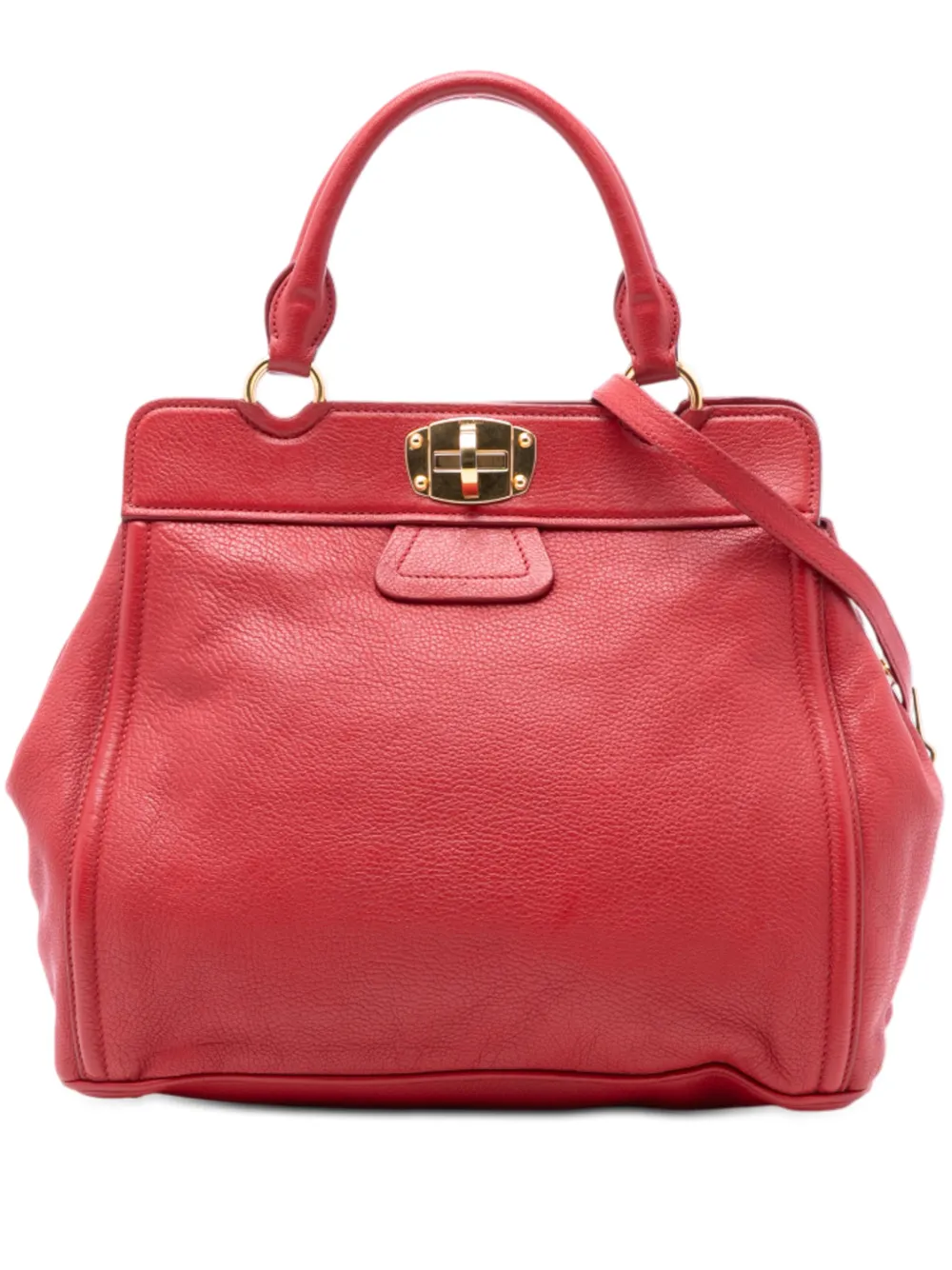 Miu Miu Pre-Owned 2010-2025 Nappa Turn Lock Frame Top Handle Bag satchel - Rosso