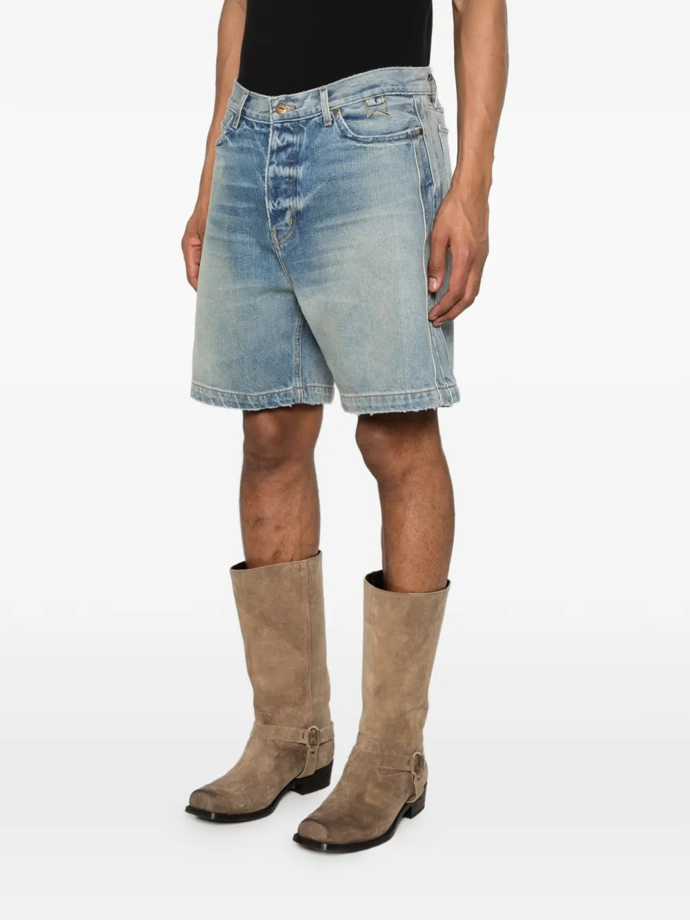  Rhude Stone-washed Denim Shorts - Blue 