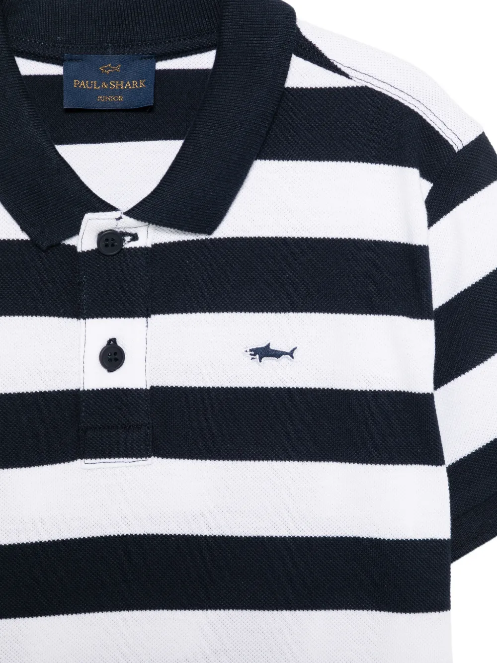  Paul & Shark Junior Striped Collared Polo Shirt - Blue 