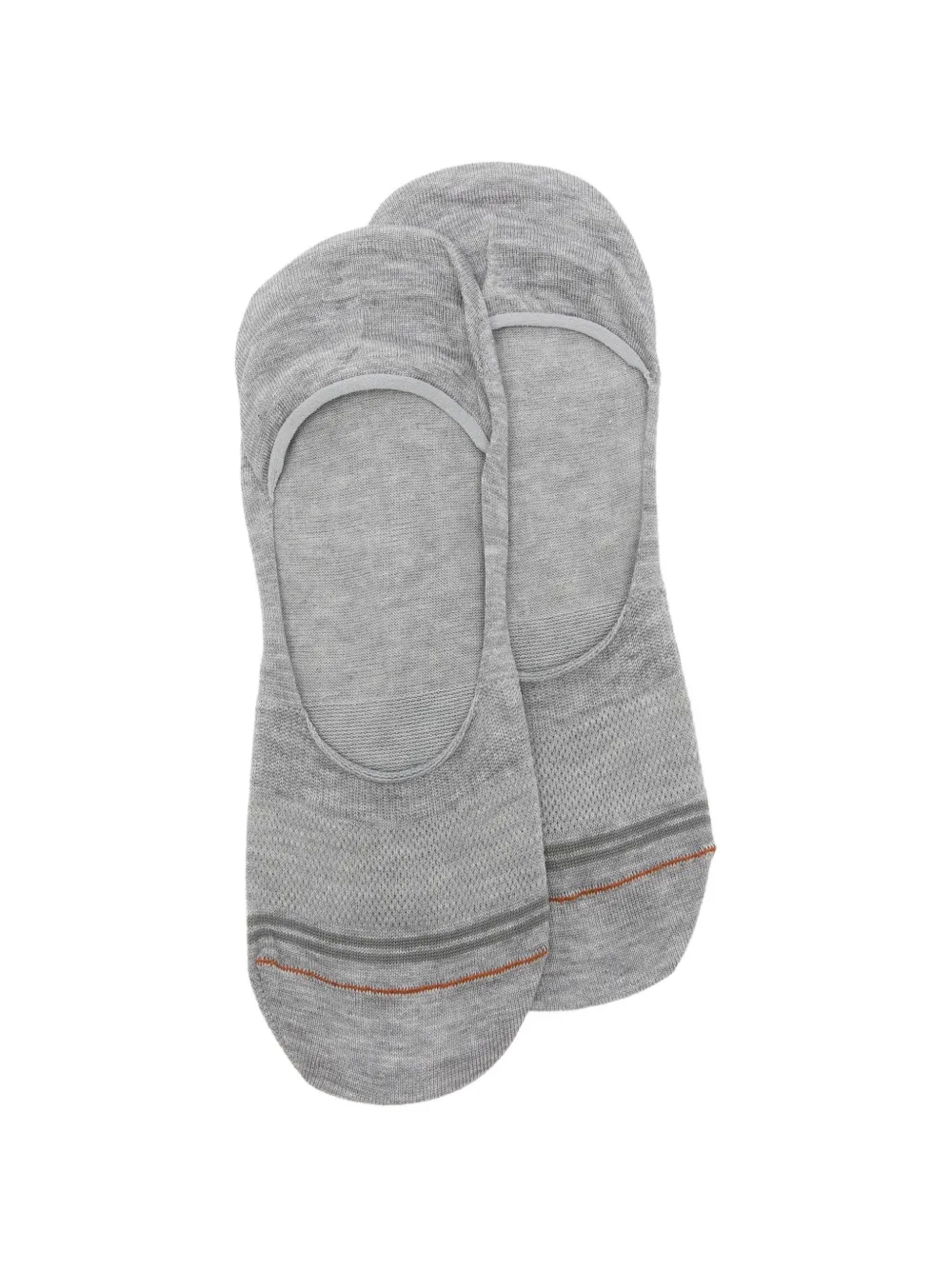 Zegna striped-trim no-show socks - Grigio