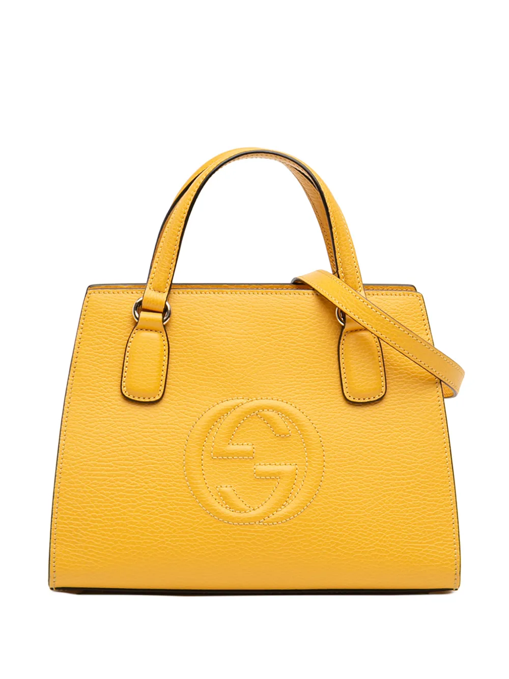 Gucci Pre-Owned 2016-2026 Medium Leather Soho Top Handle Convertible Tote satchel - Giallo