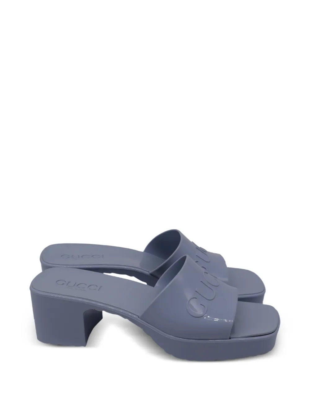 Gucci Pre-Owned embossed-logo sandals - Blu