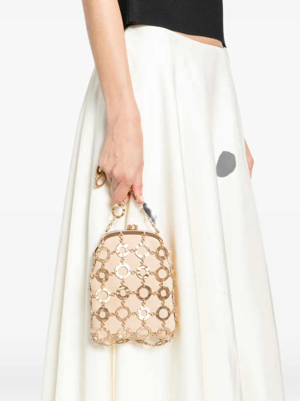 Cult Gaia Brielle clutch verfraaid met ring Beige