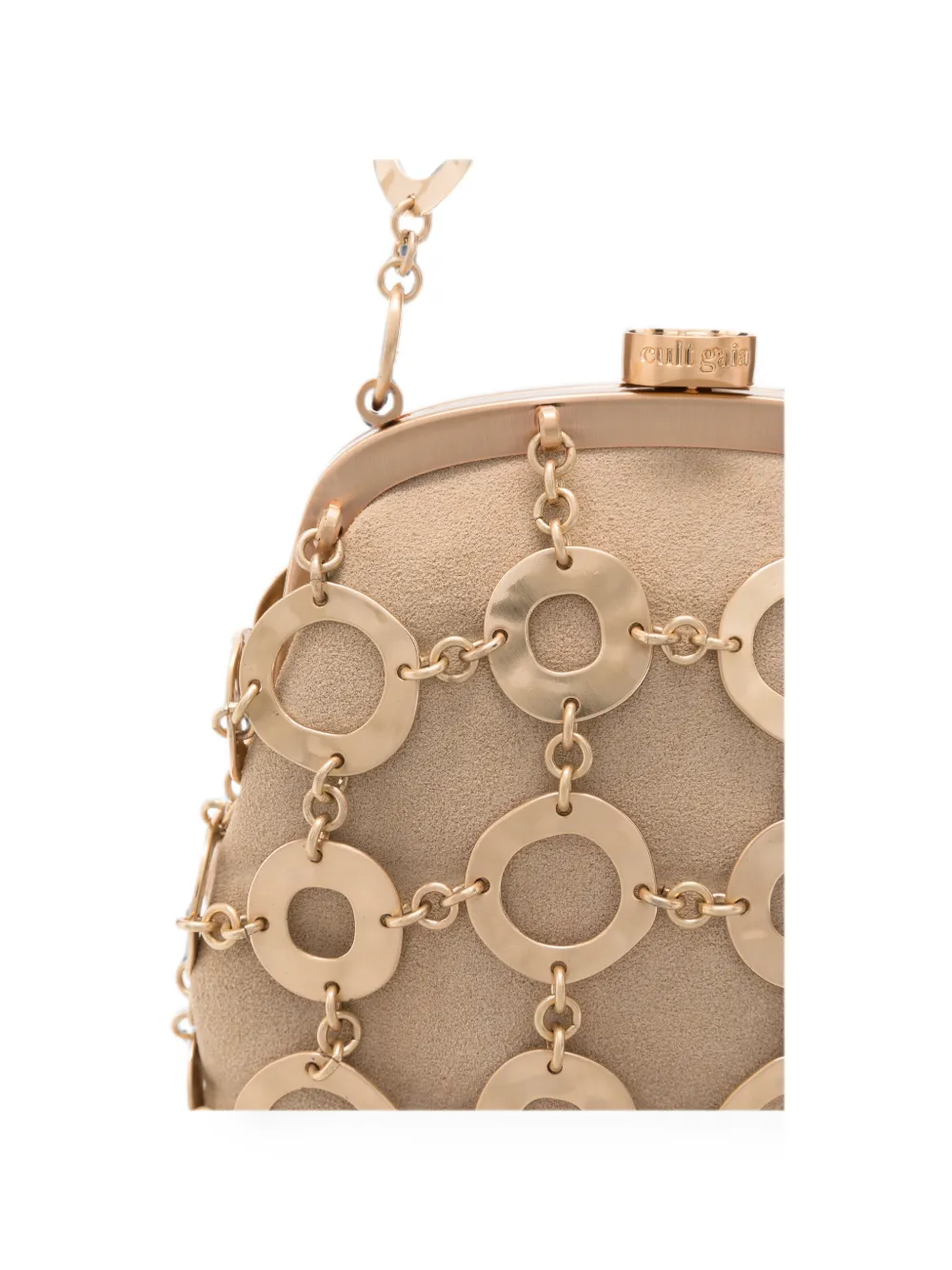 Cult Gaia Brielle clutch verfraaid met ring Beige