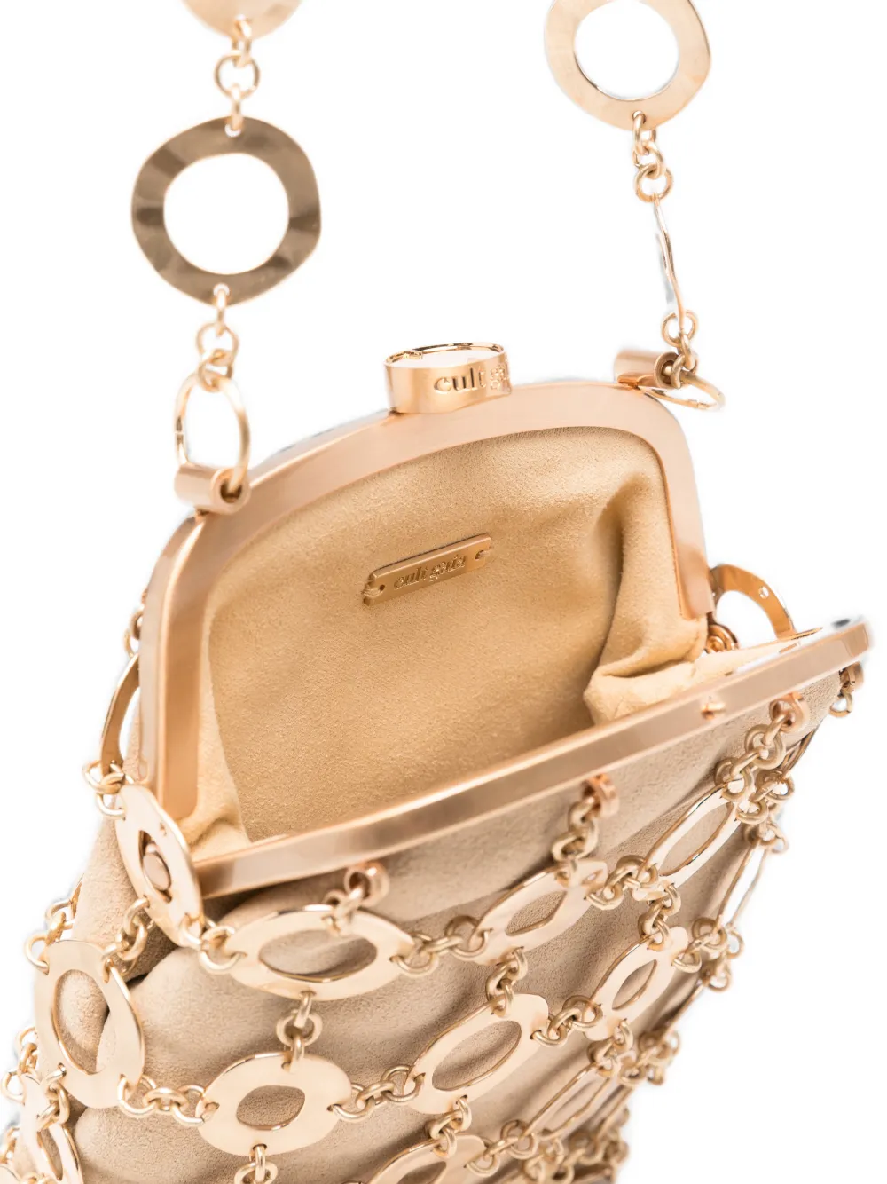 Cult Gaia Brielle clutch verfraaid met ring Beige