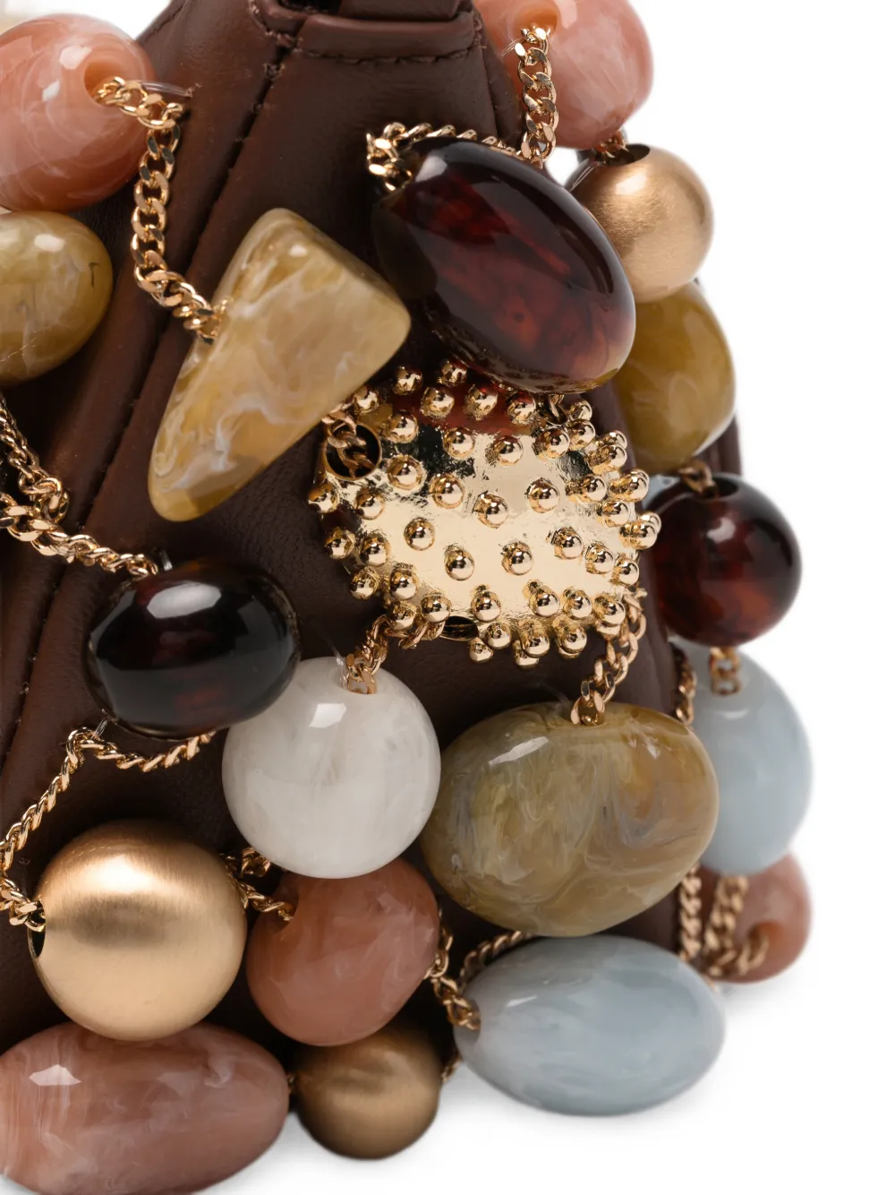 Cult Gaia Mercier bauble-embellished shoulder bag Bruin