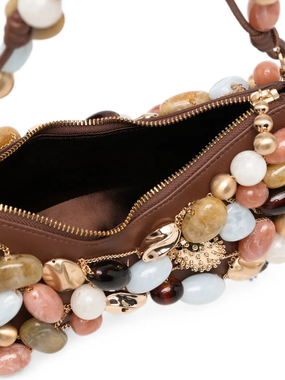 Cult Gaia Mercier bauble-embellished shoulder bag Bruin