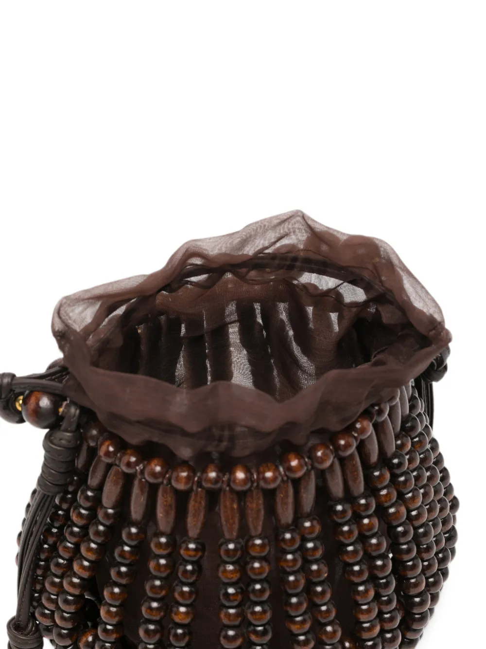 Cult Gaia Lanterna bucket-tas met kralen Bruin
