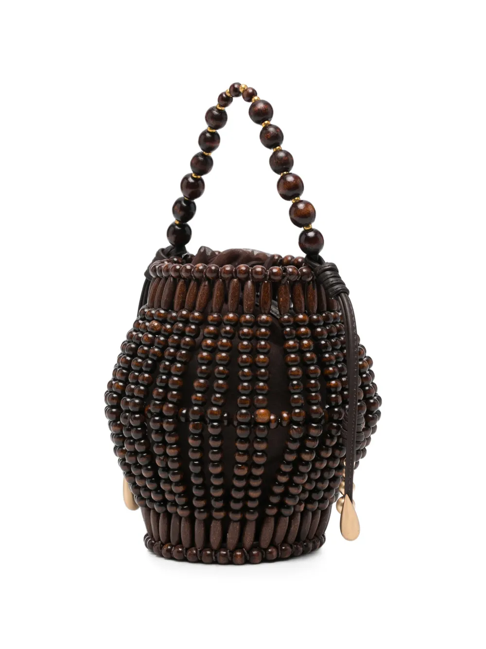 Cult Gaia Lanterna bucket-tas met kralen Bruin