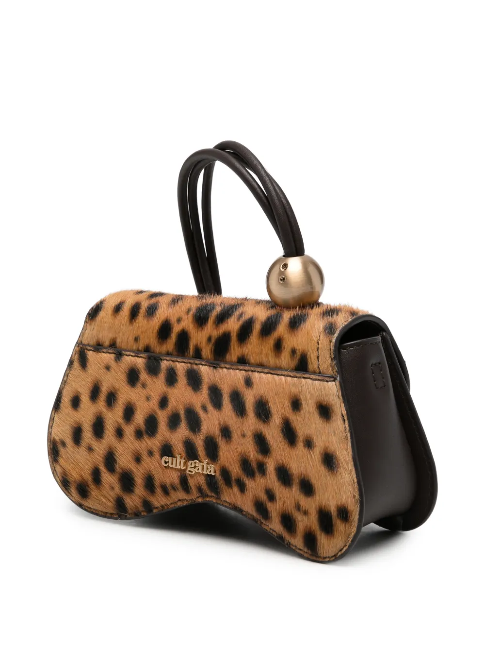 Cult Gaia Kazia Nano mini-crossbodytas met luipaardprint Beige