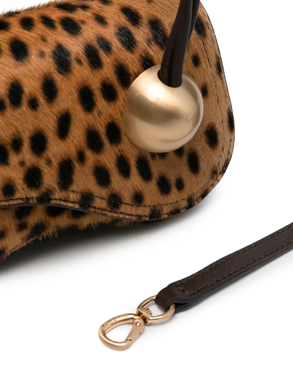 Cult Gaia Kazia Nano mini-crossbodytas met luipaardprint Beige