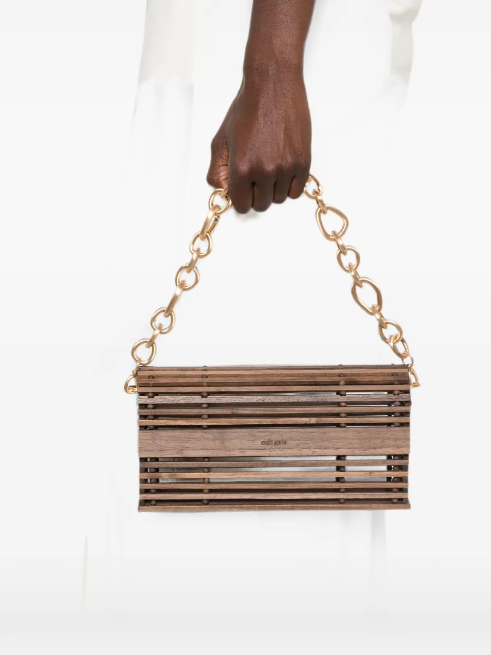 Cult Gaia Sylvie schoudertas met schakelketting Bruin