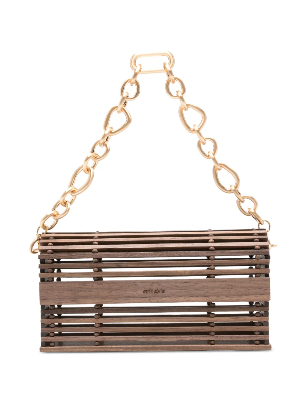 Cult Gaia Sylva chain-link shoulder bag - Braun