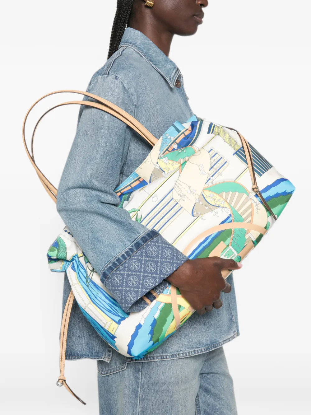 Tory Burch Ella shopper met print Wit