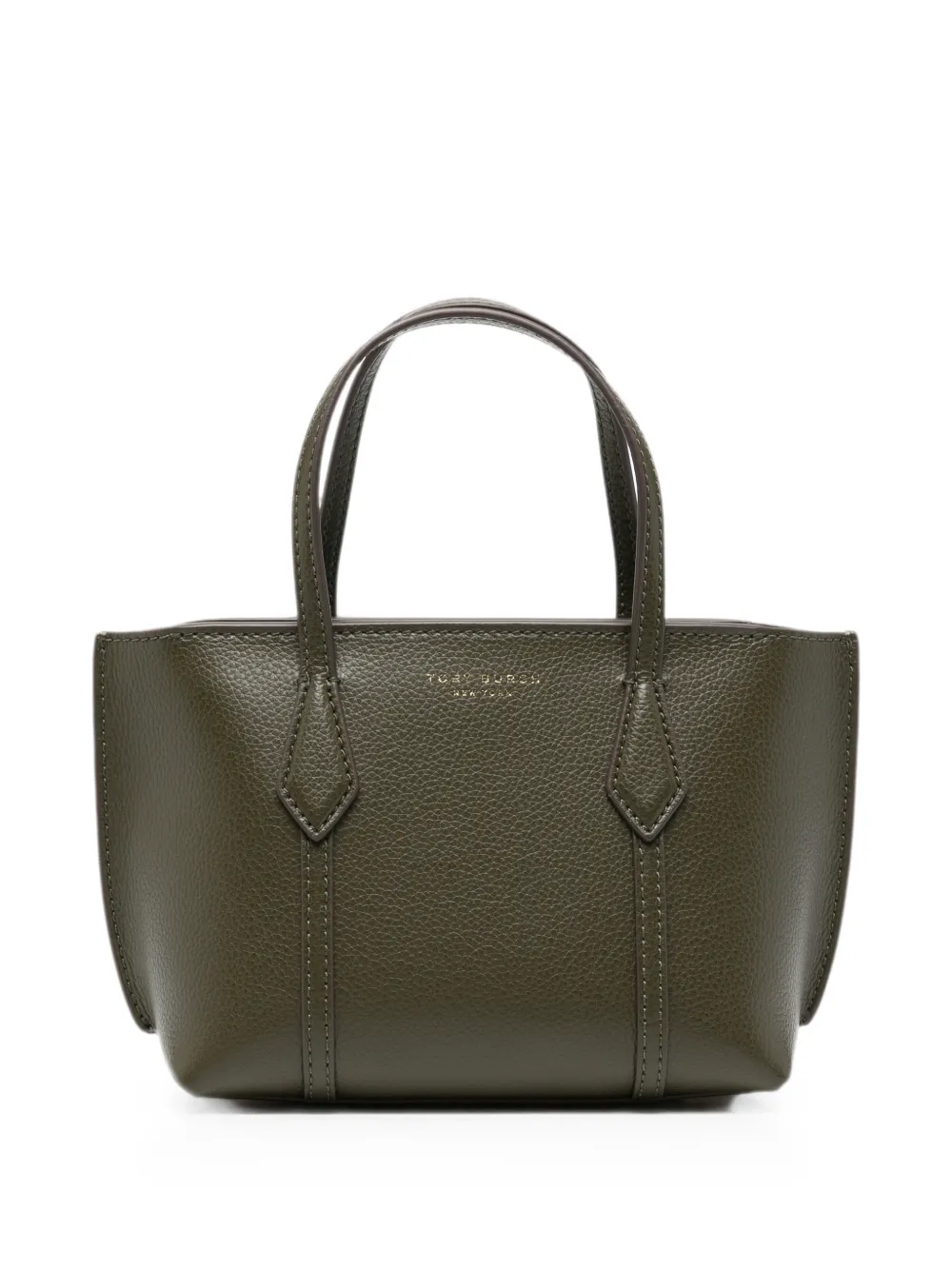 Tory Burch Perry Pebbled-leather Tote Bag In Green