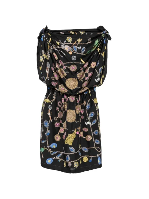 Versace jewel-print silk mini dress