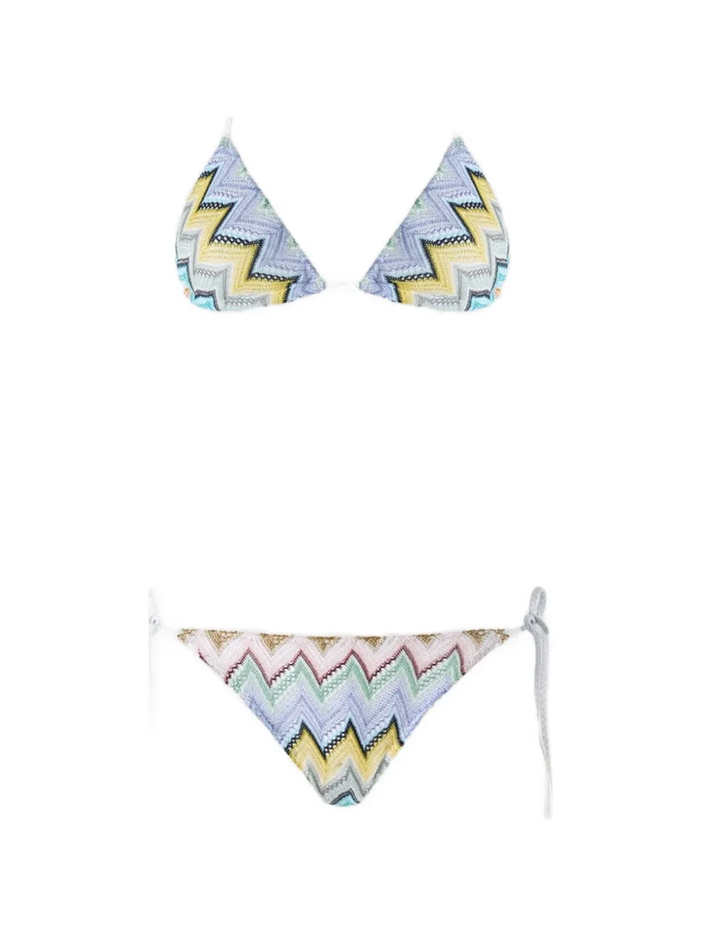 Missoni zigzag-knit triangle bikini - Bianco