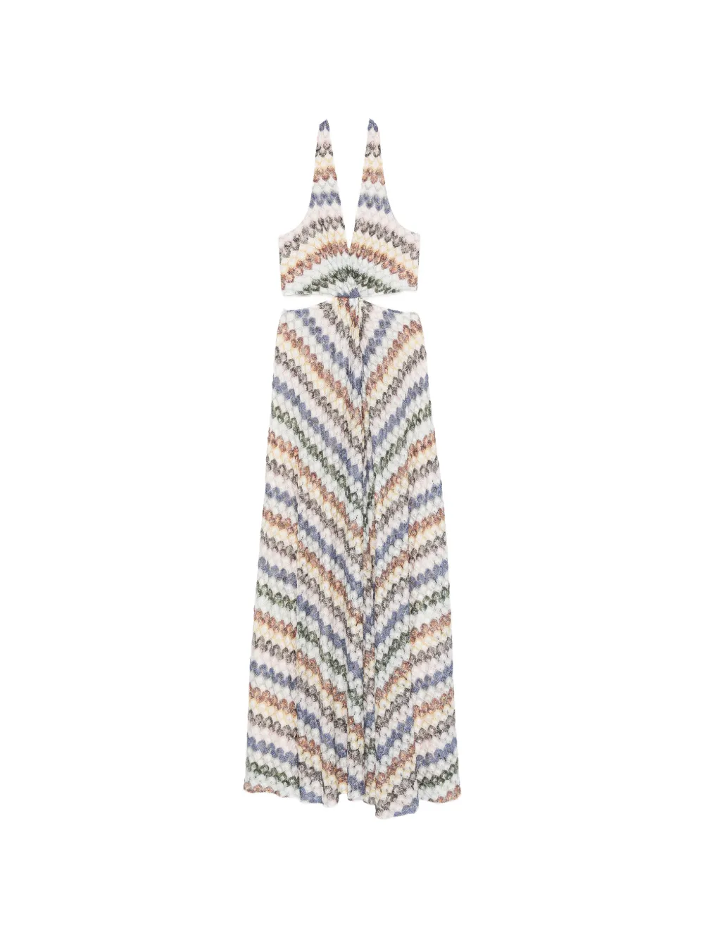 Missoni zigzag-knit cutout maxi dress - Nude