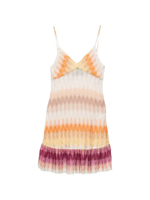 Missoni zigzag-knit ruffled mini dress
