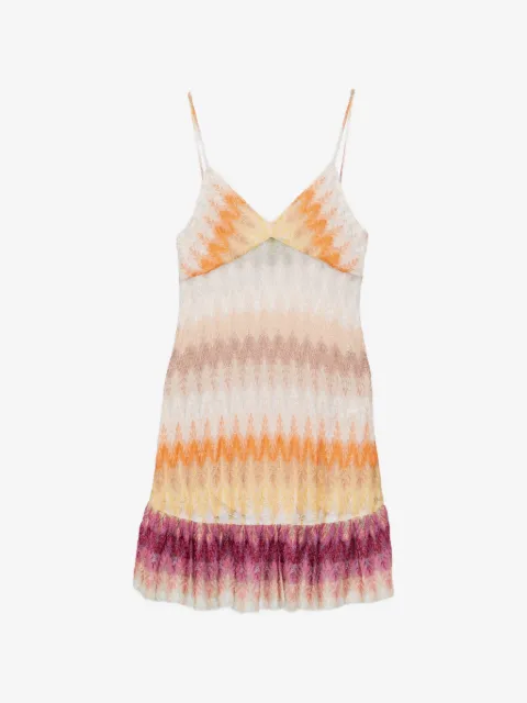 Missoni платье мини с оборками и узором зигзаг