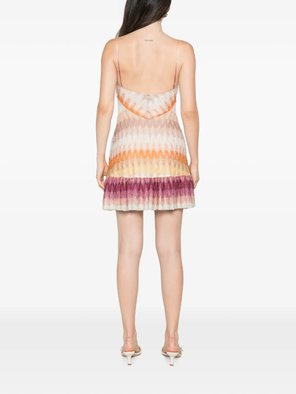 Missoni Viscose mini-jurk met kanten patroon Beige
