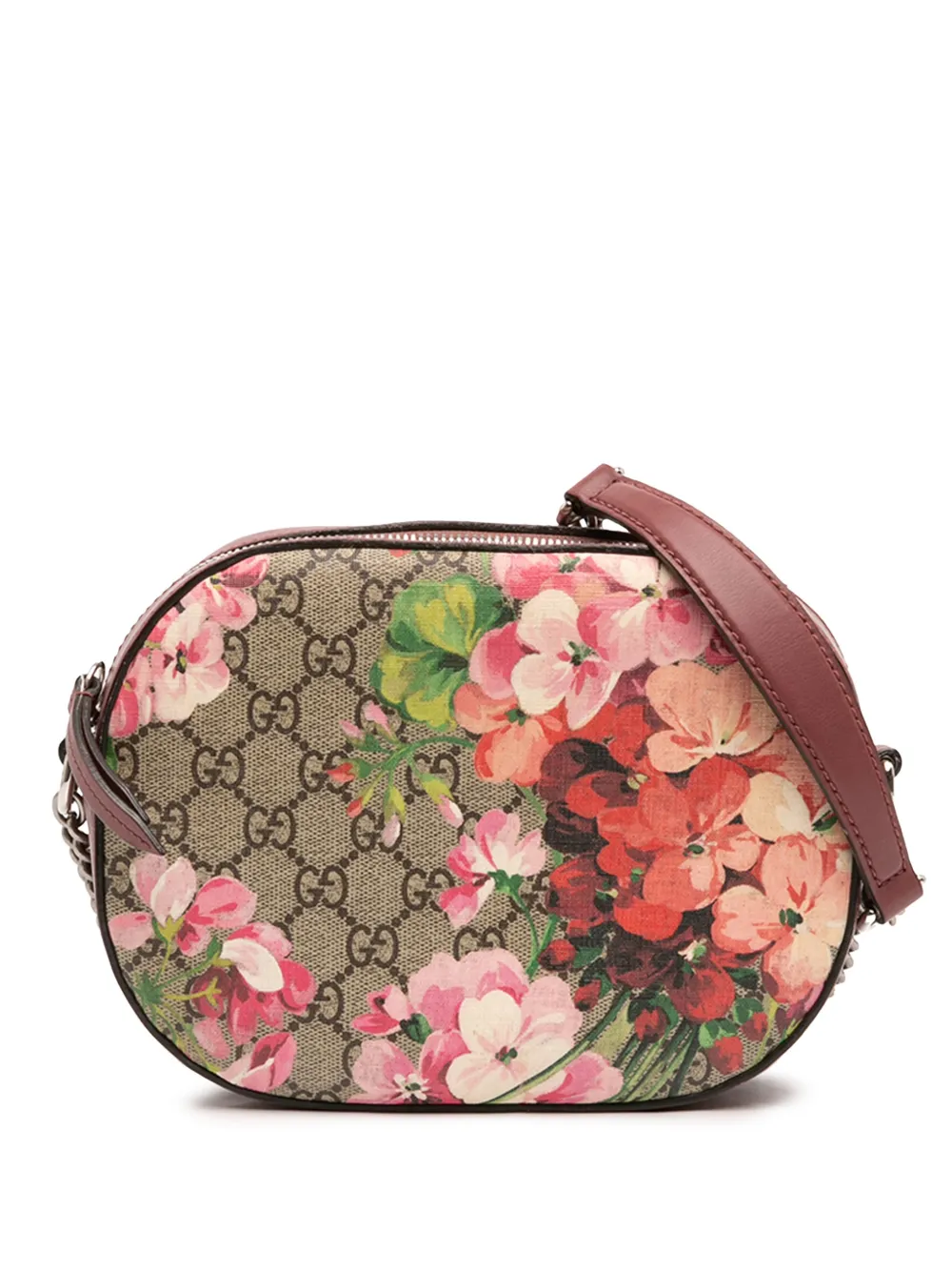 Gucci Pre-Owned 2016-2026 Mini GG Supreme Blooms Chain crossbody bag - Marrone