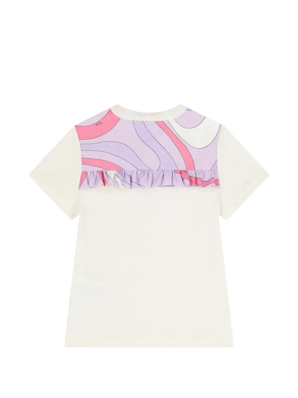 PUCCI Junior T-shirt met ruches en logoprint Beige