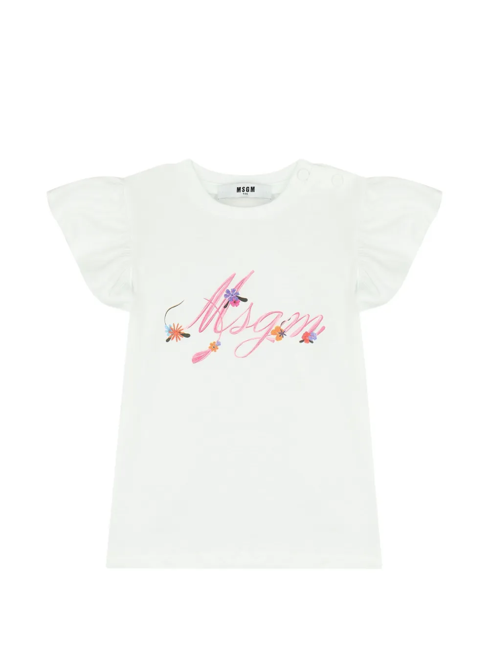 MSGM Kids Shorts met bloemenprint Wit