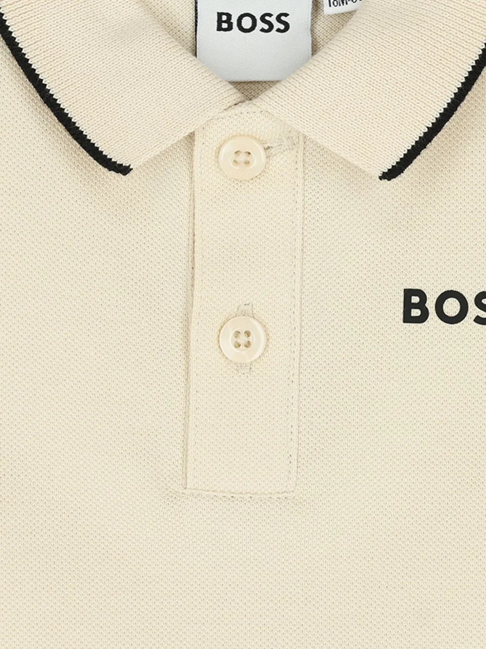 BOSS Kidswear Poloshirt met contrasterende afwerking Beige