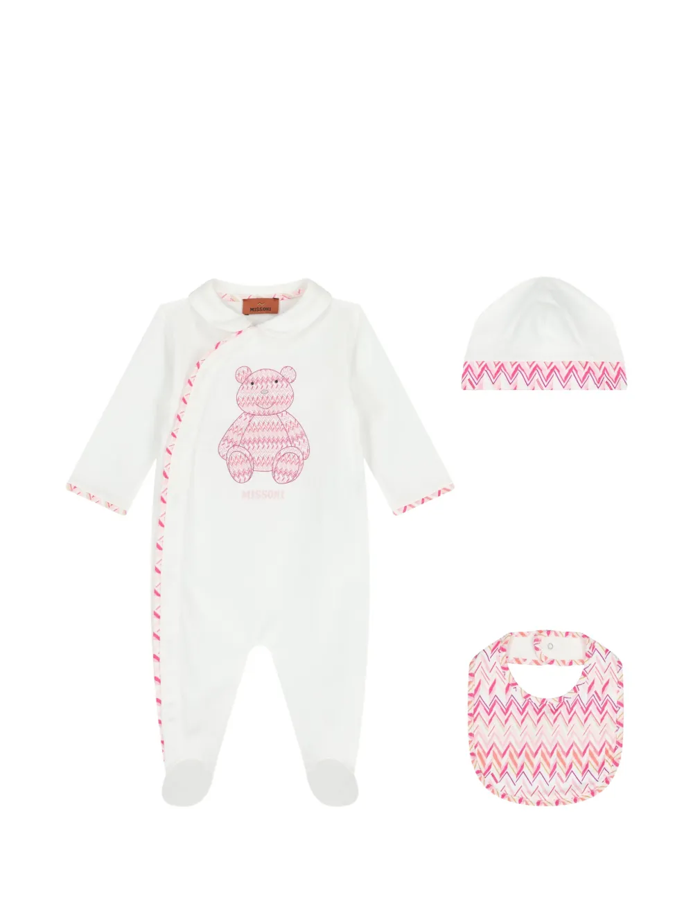 Missoni Kids zigzag-print babygrow set (set of three) - Weiß