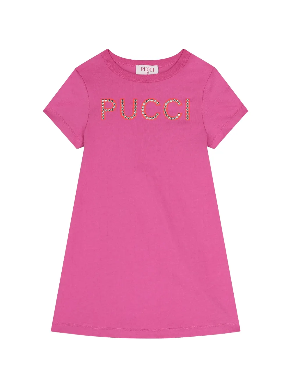 PUCCI Junior studded-logo dress - Pink