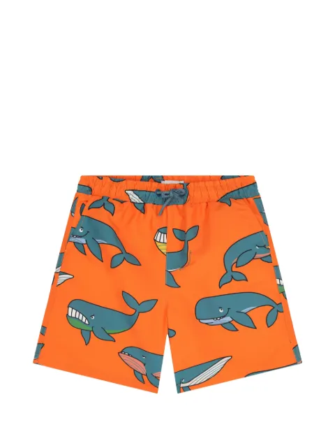 Stella McCartney Kids shorts de playa con ballenas estampadas