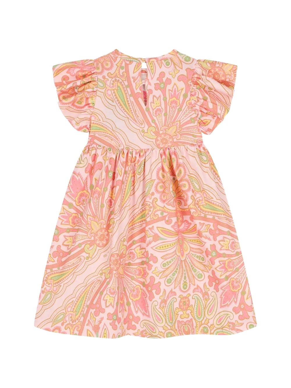 ETRO KIDS Jurk met paisley-print en ruches Roze