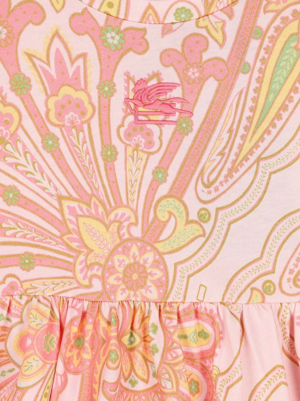 ETRO KIDS Jurk met paisley-print en ruches Roze