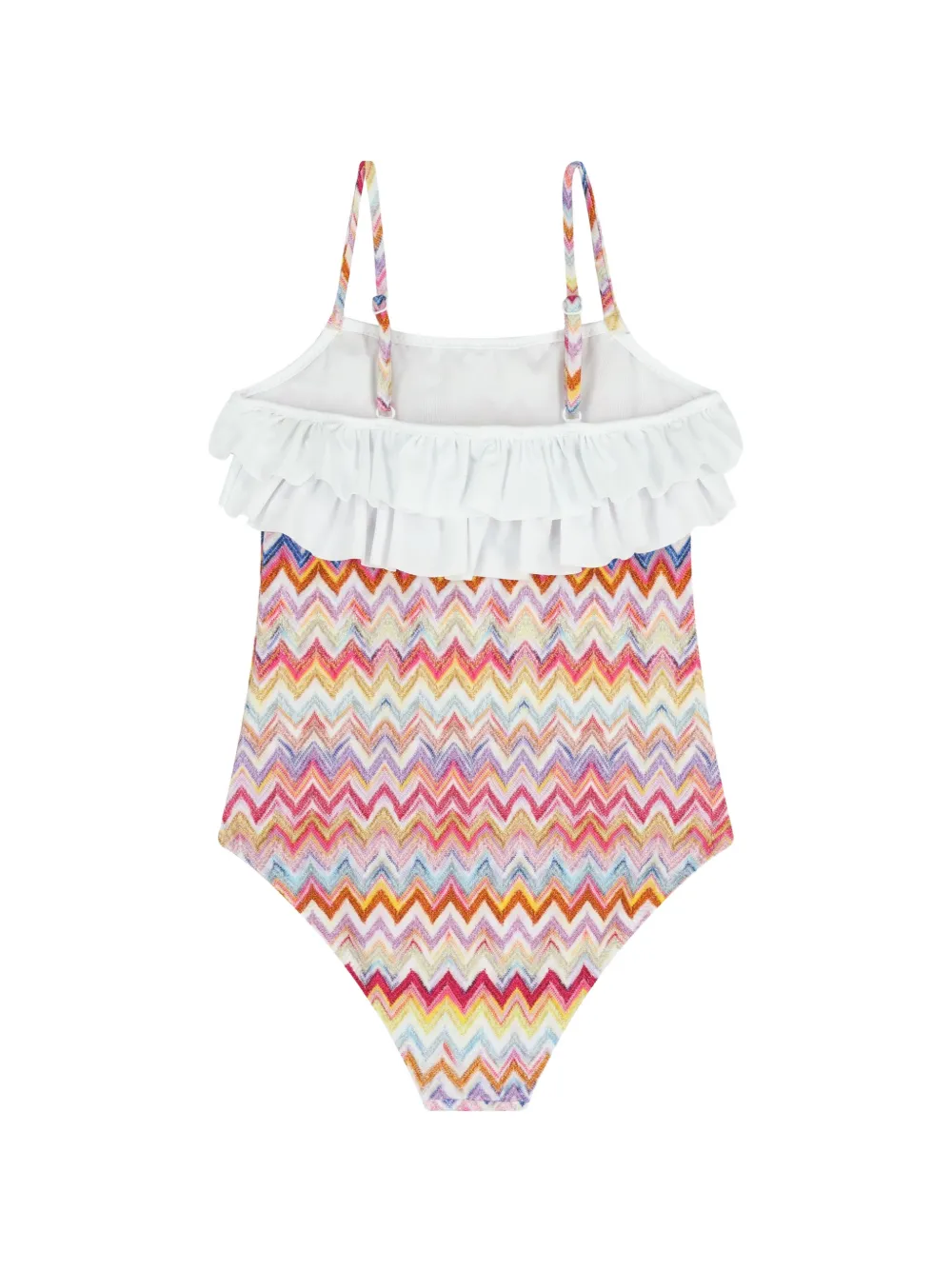 Ruffled Zigzag-Patterned Swimsuit